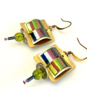 Handmade Metal & Bead Earrings